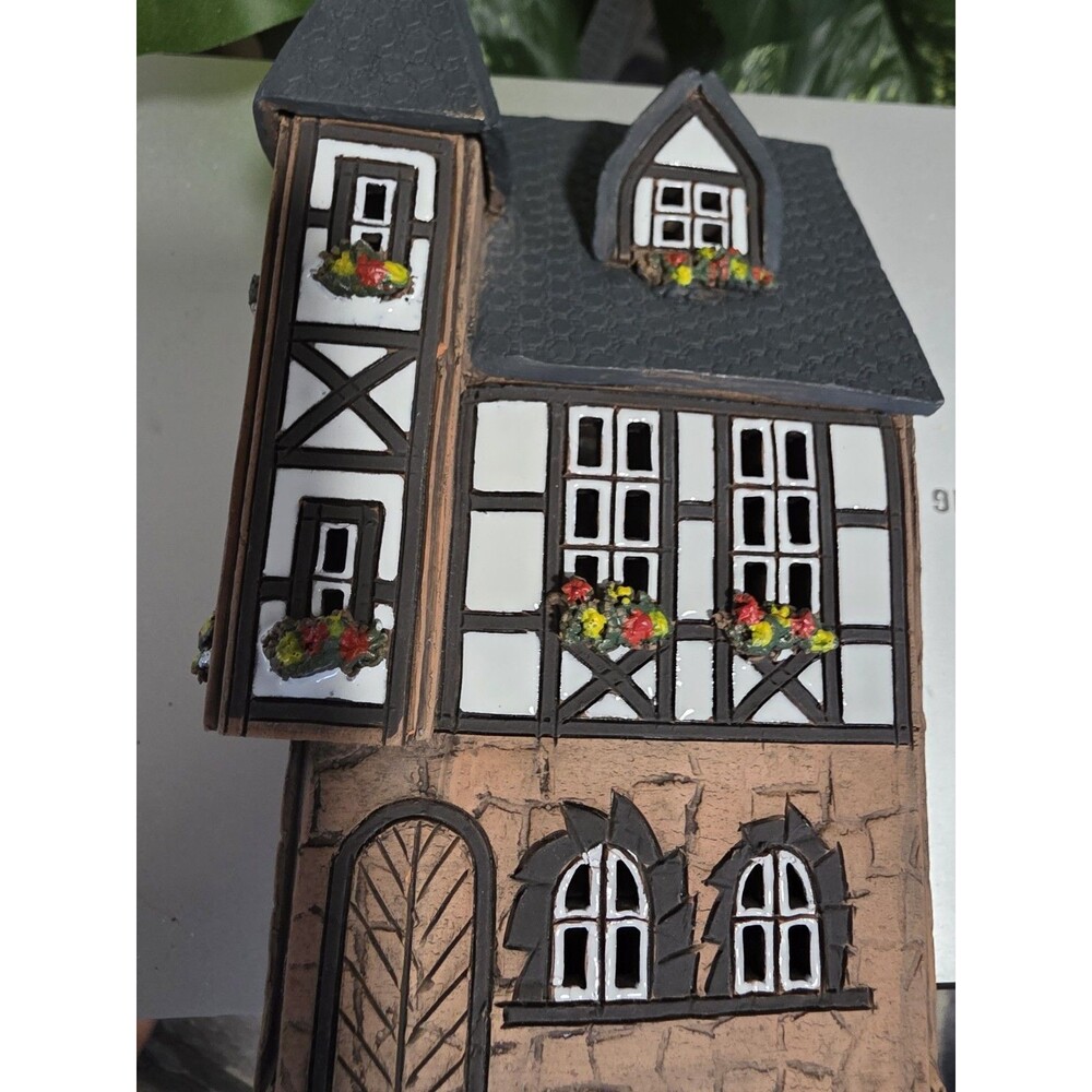 RARE Vintage G&R ArtClayPottery HOUSE TeaLight CandleHolder HandMade GERMANY EuC - Picture 7 of 12